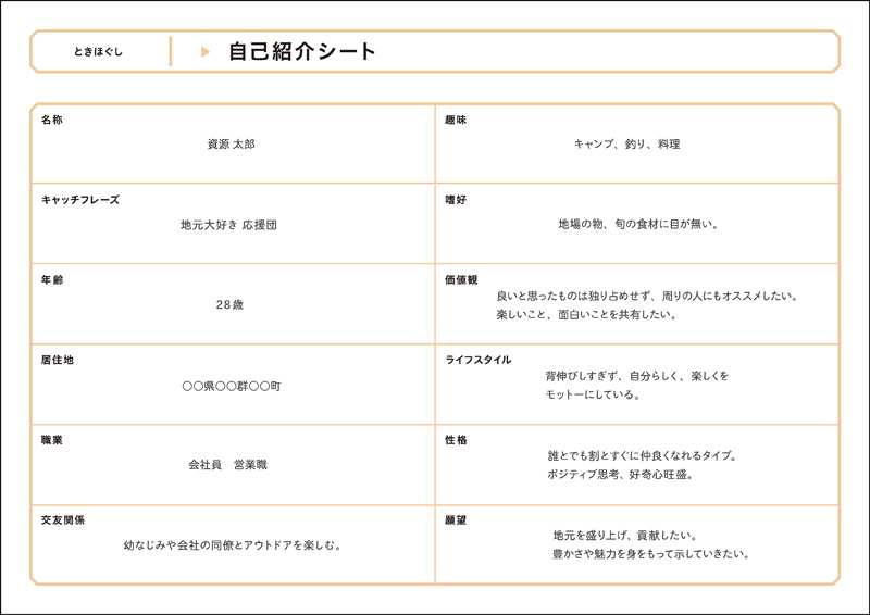 自己紹介シート